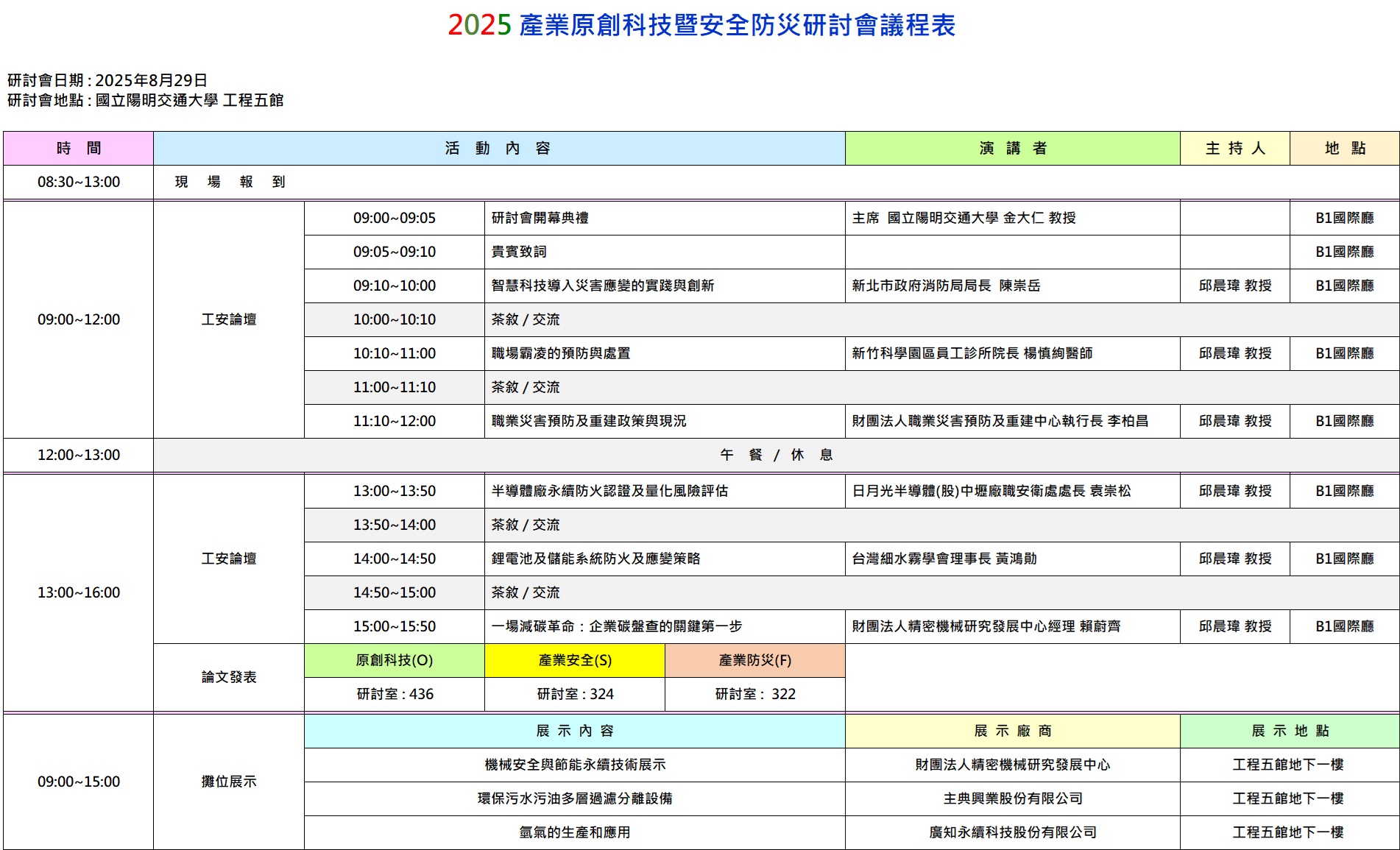 研討會議程